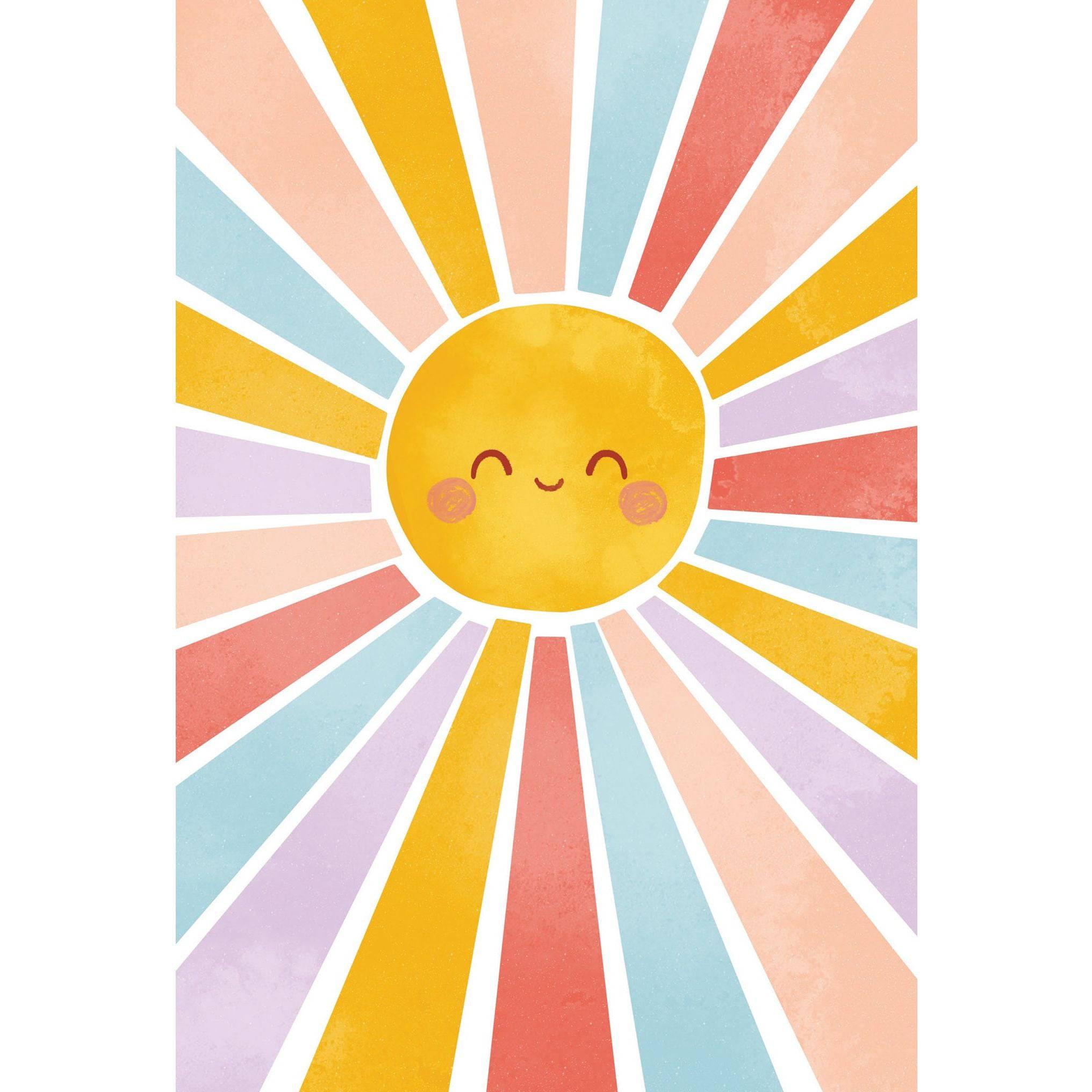Pictura smiling sun thinking of you greeting card with cheerful sun illustration, ideal for everyday card sending.
